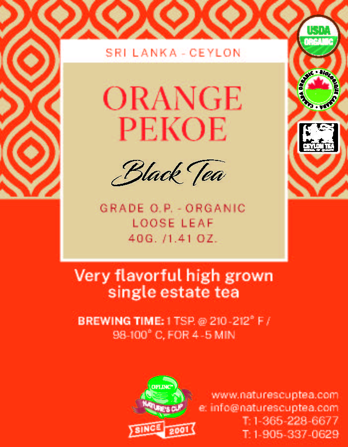 Ceylon Black Tea – Orange Pekoe (High Grown, Single Estate)