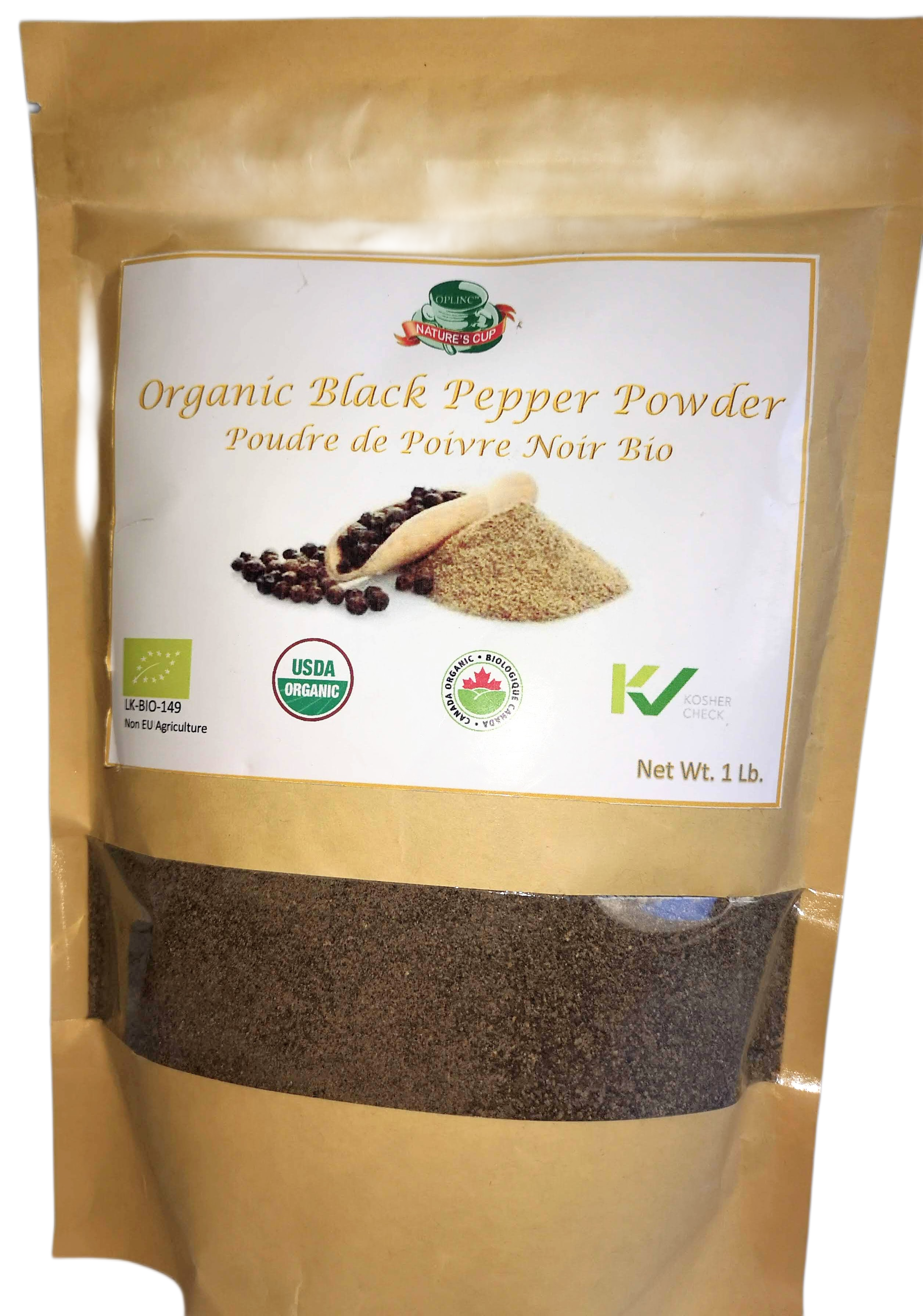 Black Pepper Powder, Organic, Ceylon, Sri Lanka.