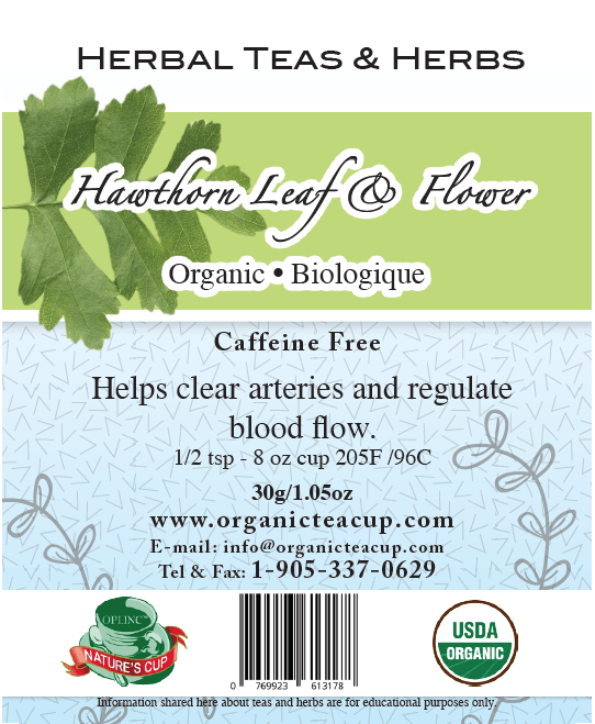 Hawthorn Leaf & Flower, Natures Cup Tea, Oakville Canada
